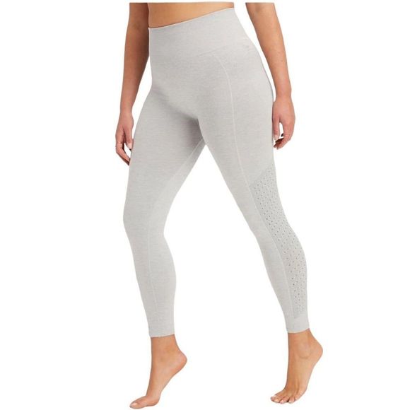 Fabletics Pants - Fabletics Sync High Waist Perforated Compression Heather Light Gray Tigh…